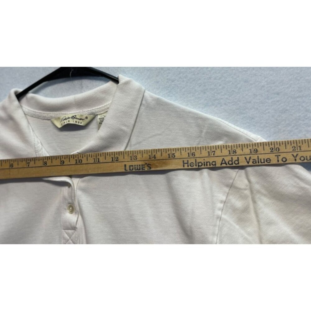 Eddie Bauer White Polo Short Sleeve Shirt Women's Size Large - Picture 8 of 8